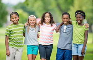 Children posing for camera