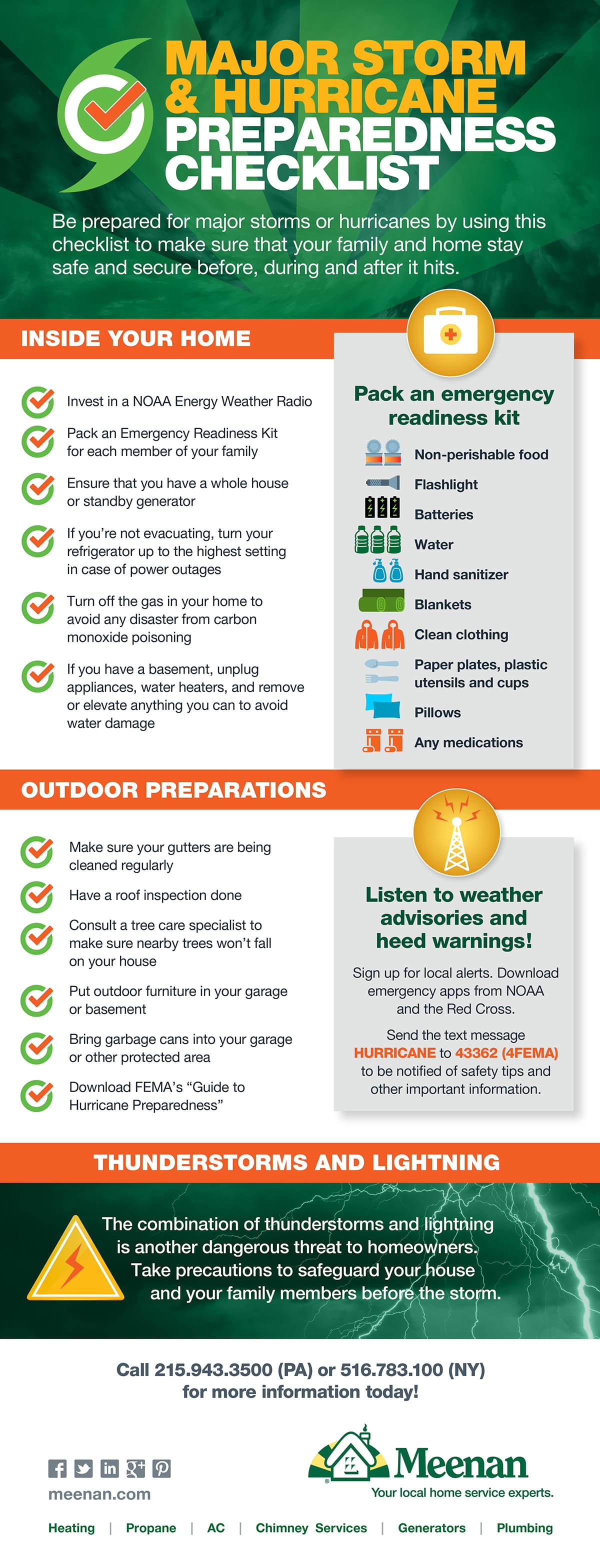 Hurricane and storm preparedness checklist infographic