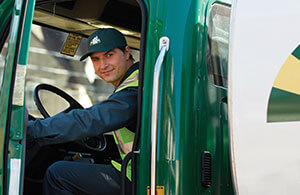 Meenan tech sitting in oil truck